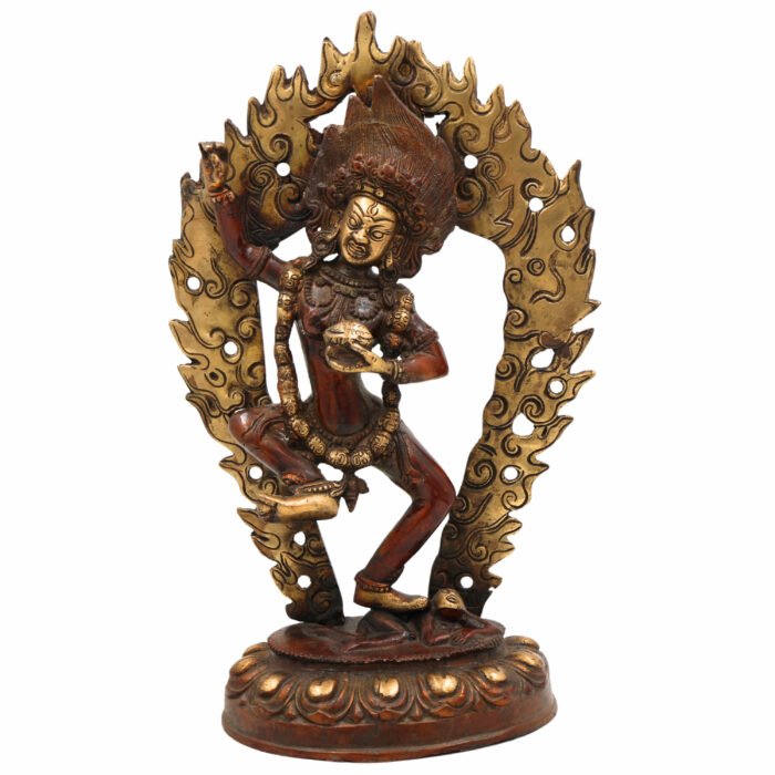 bhunes brass buddhist kapali kali idol – tibetan guhya kali ji murti | antique brass tantra figurine,brown, 13.5 inch, 1 piece