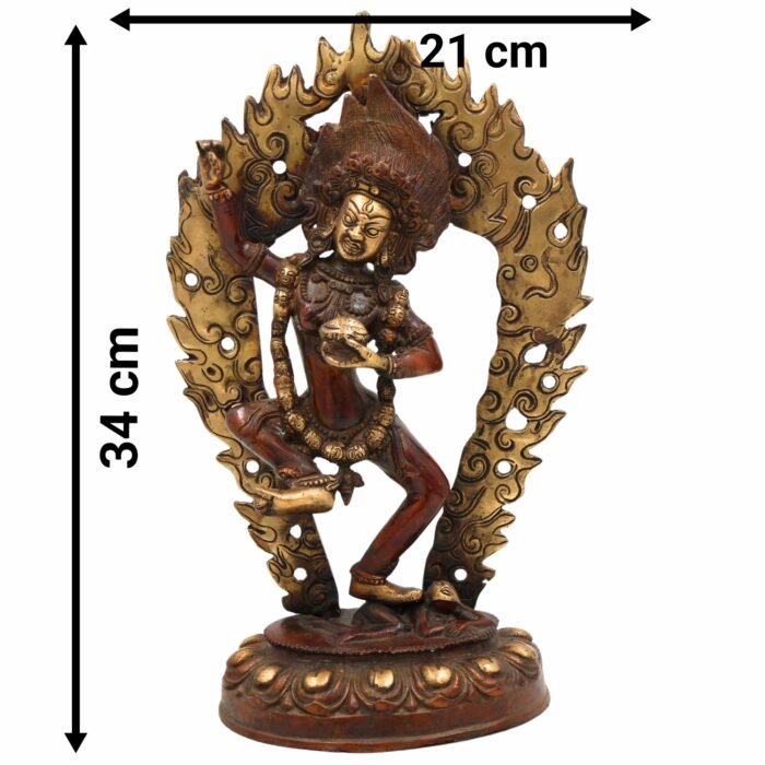 bhunes brass buddhist kapali kali idol – tibetan guhya kali ji murti | antique brass tantra figurine,brown, 13.5 inch, 1 piece