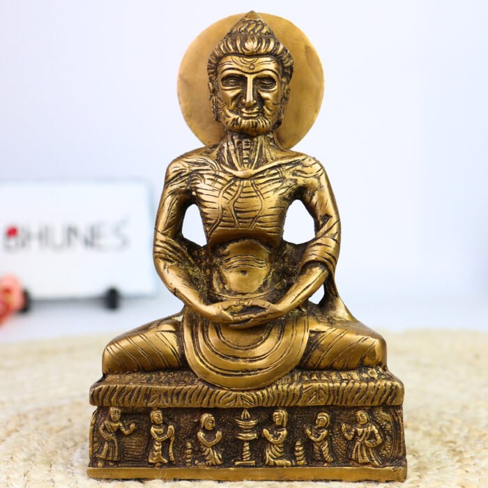 bhunes brass kankal buddha – fasting buddha idol | antique handcrafted siddhartha gautama sculpture for home & spiritual décor,gold, 8 inch, 1 piece