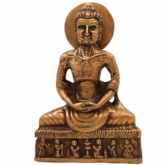 bhunes brass kankal buddha – fasting buddha idol | antique handcrafted siddhartha gautama sculpture for home & spiritual décor,gold, 8 inch, 1 piece