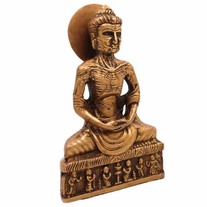 bhunes brass kankal buddha – fasting buddha idol | antique handcrafted siddhartha gautama sculpture for home & spiritual décor,gold, 8 inch, 1 piece