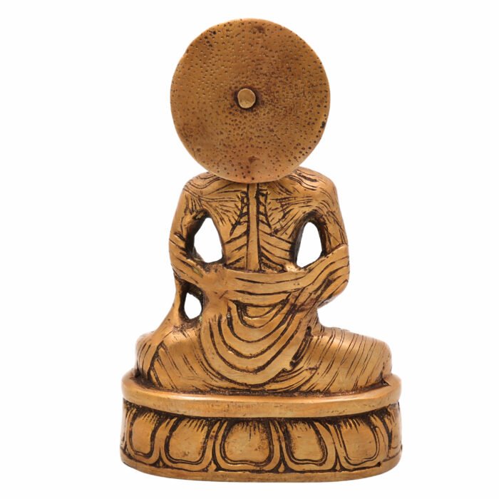 bhunes brass kankal buddha – fasting buddha idol | antique handcrafted siddhartha gautama sculpture for home & spiritual décor,gold, 8 inch, 1 piece