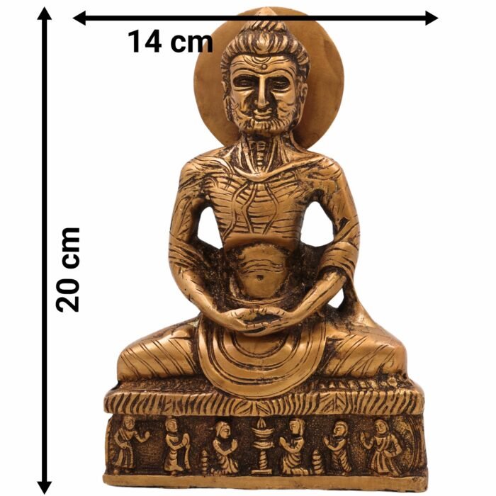 bhunes brass kankal buddha – fasting buddha idol | antique handcrafted siddhartha gautama sculpture for home & spiritual décor,gold, 8 inch, 1 piece