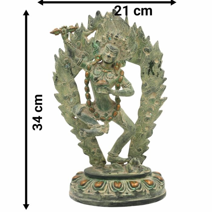 bhunes brass buddhist kapali kali idol – tibetan guhya kali ji murti | antique brass tantra figurine,brown, 13.5 inch, 1 piece