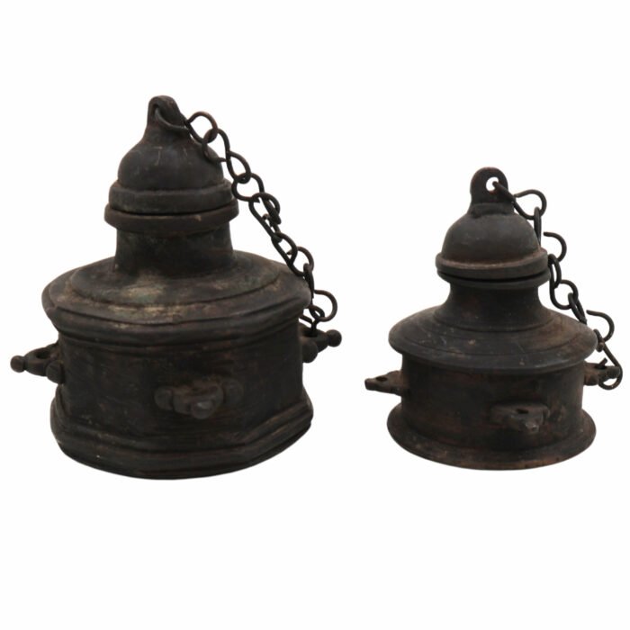 bhunes brass antique ink pot – vintage handcrafted inkpot | traditional syaahee ka bartan for collectors & home décor,black, 3.5 inch, 1 piece