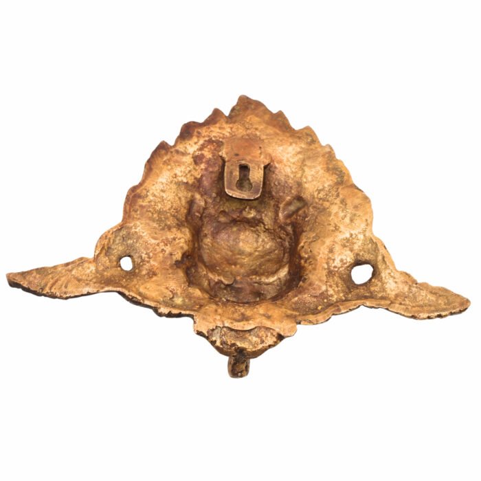 bhunes brass cheppu mask – handcrafted nepali tibetan wall hanging bird mask | garuda decorative art,gold, 7 inch, 1 piece