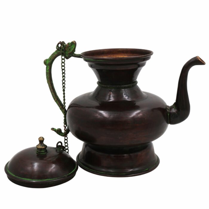 bhunes bhunes brass surahi & kettles – vintage ewer, pitcher, pot, jug | handcrafted decorative gift & home décor, capacity: 500ml,brown, 7 inch, 1 piece