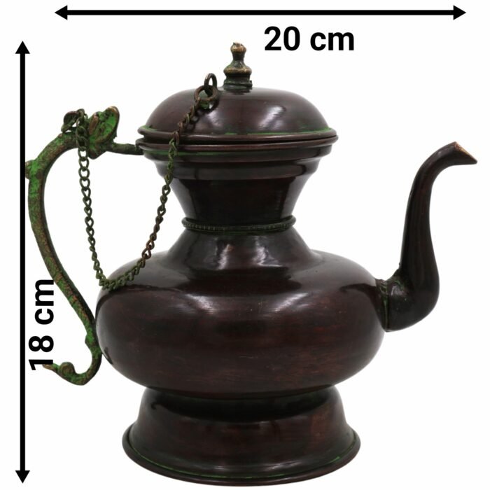 bhunes bhunes brass surahi & kettles – vintage ewer, pitcher, pot, jug | handcrafted decorative gift & home décor, capacity: 500ml,brown, 7 inch, 1 piece