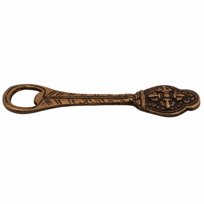 bhunes brass bastar art bottle opener, tribal handmande opener,gold, 5 inch, 1 piece