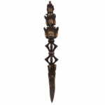 Bhunes Brass Phurba Tibetan Vajra | Buddhist Ritual Dagger | Dorje Phurbu For Meditation, Tantra & Energy Cleansing,Gold, 17.5 Inch, 1 Piece