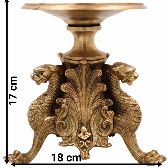 bhunes brass candle holder – vintage handcrafted candle stand for home décor & festive ambience,gold, 6.5 inch, 1 piece