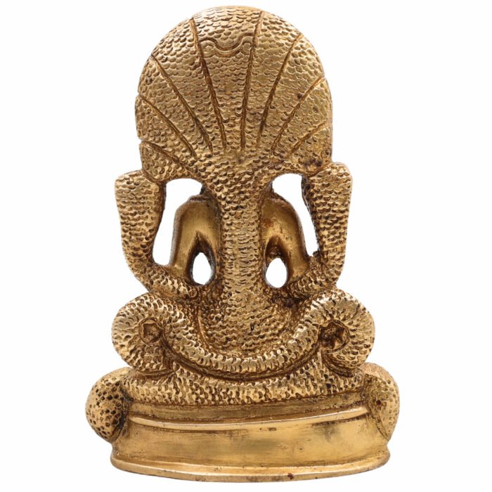 bhunes brass tirthankara mahavir jain statue – antique bhagawan bahubali idol for pooja, temple & home décor,gold, 4.5 inch, 1 piece