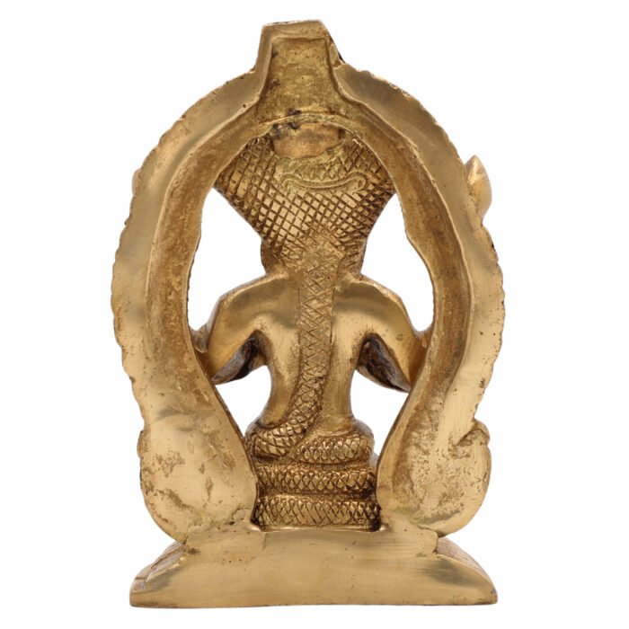 bhunes brass maharishi patanjali serpent statue – lord patanjali gonardiya gonikaputra idol for spiritual & yoga décor,gold, 6.5 inch, 1 piece