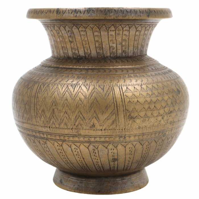 bhunes antique brass loota, lota poja cambu, water loota, jal lota, poja cambu, lotiya, gangajali stoup,gold, 5 inch, 1 piece