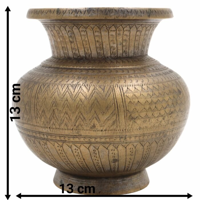 bhunes antique brass loota, lota poja cambu, water loota, jal lota, poja cambu, lotiya, gangajali stoup,gold, 5 inch, 1 piece