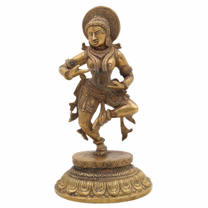 bhunes brass vintage antique standing lady sculpture – handcrafted figurine for home & office décor,gold, 7 inch, 1 piece