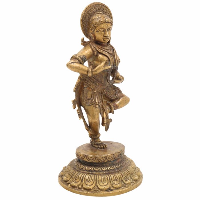 bhunes brass vintage antique standing lady sculpture – handcrafted figurine for home & office décor,gold, 7 inch, 1 piece