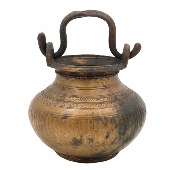 bhunes antique brass loota, lota poja cambu, water loota, jal lota, poja cambu, lotiya, gangajali stoup,gold, 5.5 inch, 1 piece