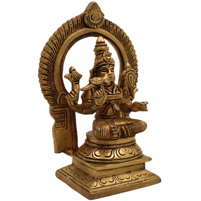 bhunes brass kamakshi idol – handcrafted kamakhya devi, tripura sundari, raja rajeshwari & meenakshi murti for home temple & pooja,gold, 6 inch, 1 piece