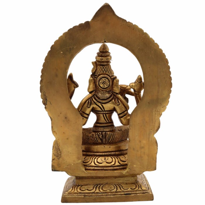 bhunes brass kamakshi idol – handcrafted kamakhya devi, tripura sundari, raja rajeshwari & meenakshi murti for home temple & pooja,gold, 6 inch, 1 piece