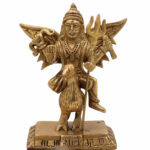 Bhunes Brass Lord Shani Dev Idol – Handcrafted Sani Dev Murti For Mandir, Temple & Home Décor,Gold, 4.5 Inch, 1 Piece
