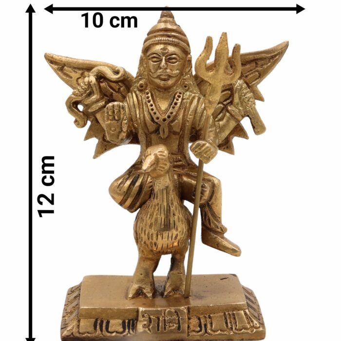 bhunes brass lord shani dev idol – handcrafted sani dev murti for mandir, temple & home décor,gold, 4.5 inch, 1 piece