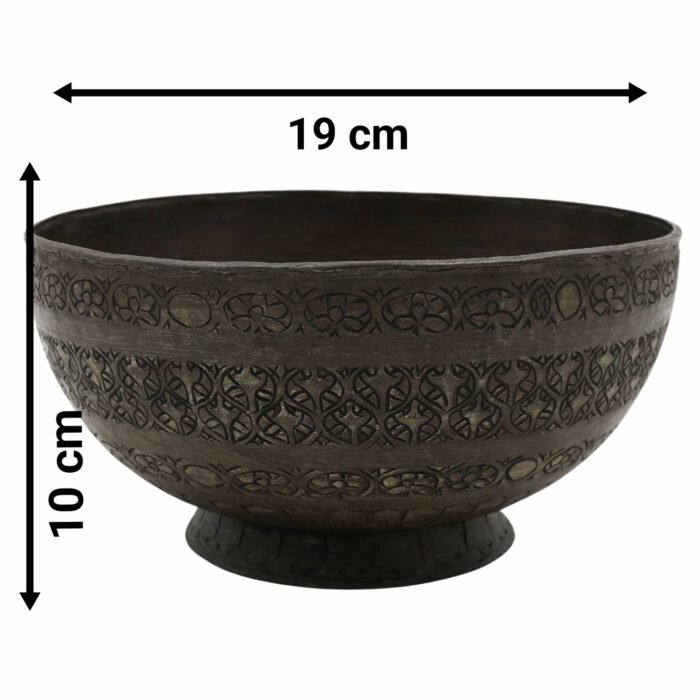 bhunes brass antique vintage measuring bowl – traditional handcrafted kitchen & decorative collectible,black, 4 inch, 1 piece