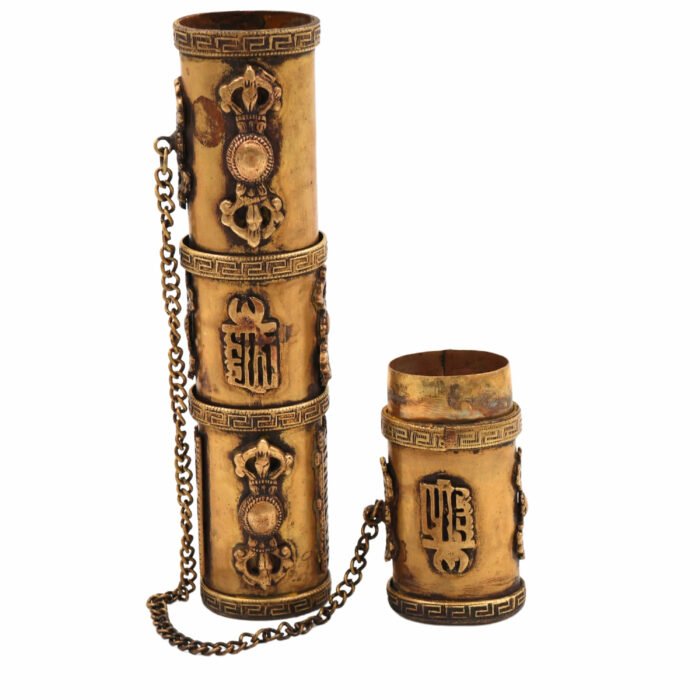 bhunes brass farman message holder, decorative showpiece & agarbatti dhoop stand for pooja & prayer,gold, 9.5 inch, 1 piece