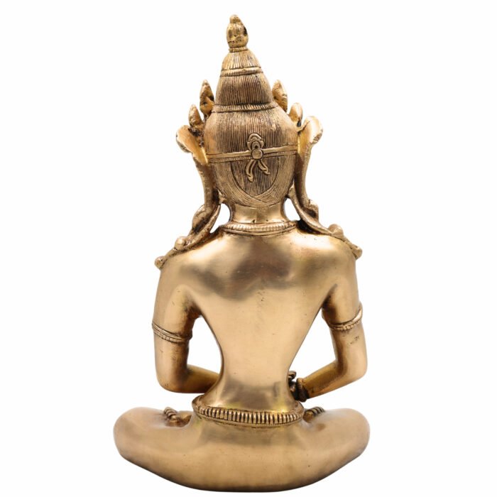 bhunes brass antique buddhist lokeshwar idol – handcrafted manjushri avalokiteshvara bodhisattva statue,gold, 13 inch, 1 piece