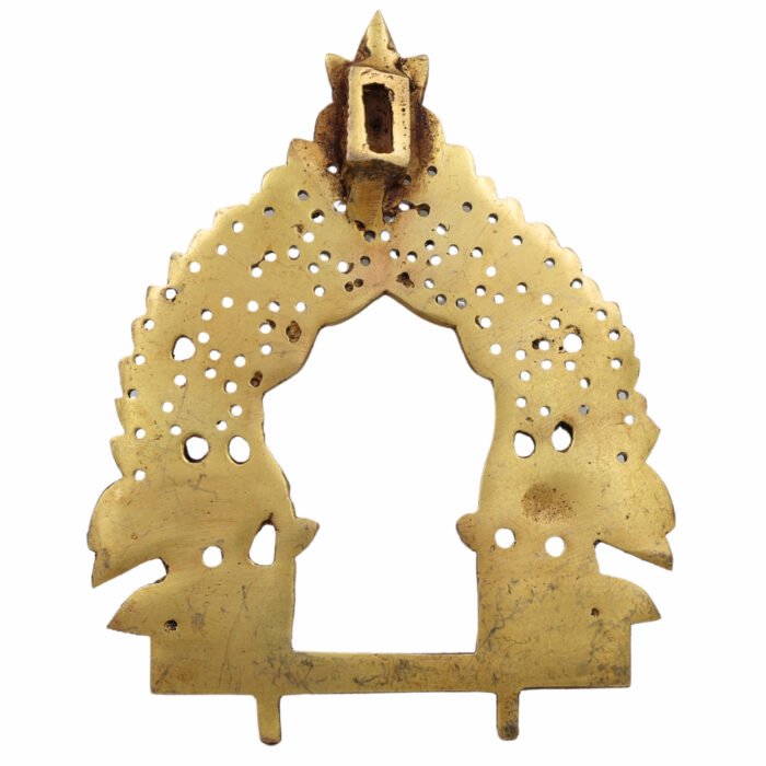 bhunes brass traditional prabhavali frame – handcrafted arch wall hanging for home temple & decor,gold, 6.5 inch, 1 piece