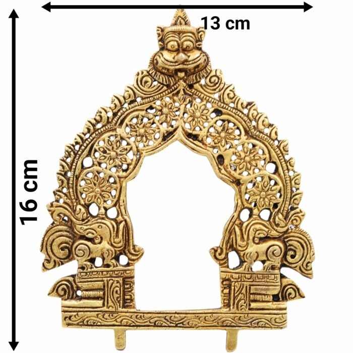 bhunes brass traditional prabhavali frame – handcrafted arch wall hanging for home temple & decor,gold, 6.5 inch, 1 piece