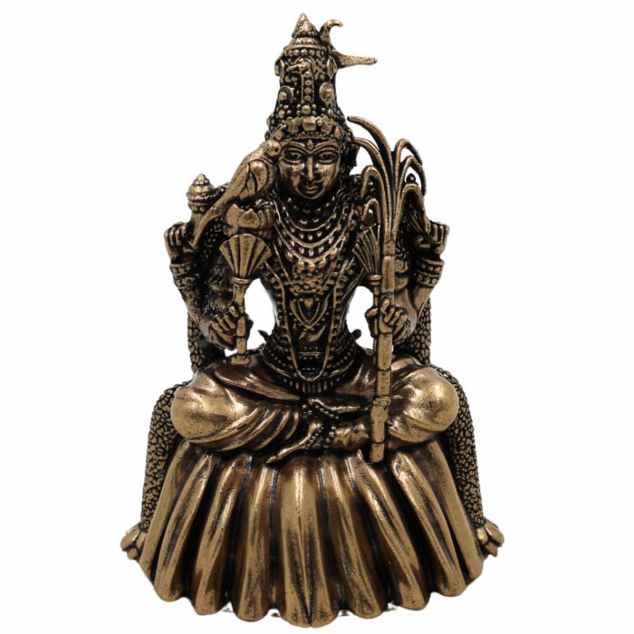 bhunes brass kamakshi idol – handcrafted kamakhya devi, tripura sundari, raja rajeshwari & meenakshi murti for home temple & pooja,gold, 4 inch, 1 piece