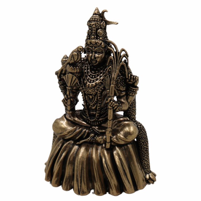 bhunes brass kamakshi idol – handcrafted kamakhya devi, tripura sundari, raja rajeshwari & meenakshi murti for home temple & pooja,gold, 4 inch, 1 piece