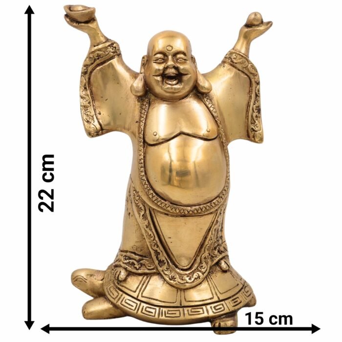 bhunes lord kuber brass, kuber murti brass, kuber statue vastu, kubera, vaishravana, kubera, brass kuber idol |kuber murti, brass kuber statue,gold, 8.5 inch, 1 piece