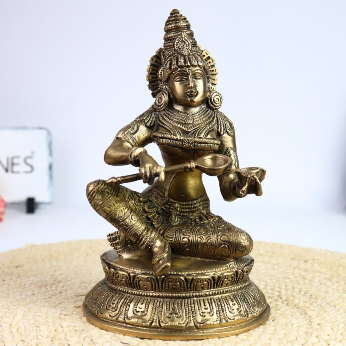 bhunes brass annapurna devi, annapurna devi murti, maa annapurna devi for kitchen, annapurneshwari idol, goddess annapurna devi, goddess of food annapurneshwari idol for pooja,gold, 10 inch, 1 piece