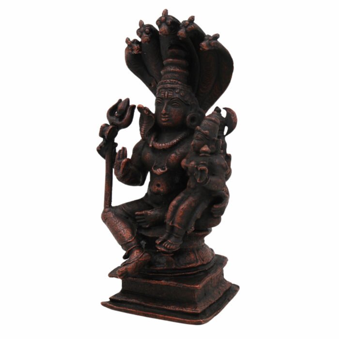 bhunes copper shiva parvati idol – handcrafted mahadev & maa parvati murti for home, temple & puja décor,brown, 5.5 inch, 1 piece