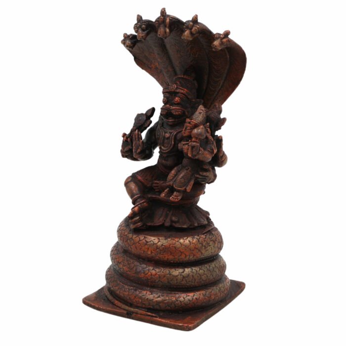 bhunes copper lakshmi narasimha swamy idol – handcrafted ugra narasimha murti for home & temple worship,brown, 5.5 inch, 1 piece