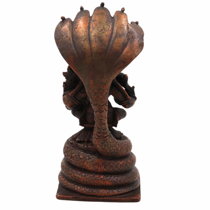 bhunes copper lakshmi narasimha swamy idol – handcrafted ugra narasimha murti for home & temple worship,brown, 5.5 inch, 1 piece