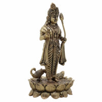 Brass Murugan Idol – Kartikeya | Subramanya | Skanda | Vel Murugan | Shanmukha | Palani Andavar Statue for Puja, Home Temple & Gifting,Gold, 4 Inch, 1 Piece - Image 3