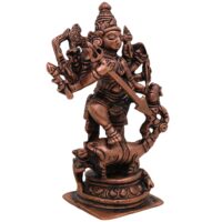 Copper Mahishasura Mardini Idol, Durga Murti, Chamundi Sculpture, Shakti Vigraham for Pooja, Home Temple, Navratri Decor, Handcrafted Hindu Goddess Statue,Brown, 4.5 Inch, 1 Piece - Image 3