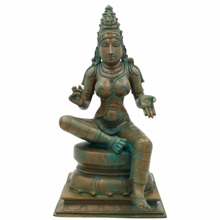 bhunes bronze panchaloha bhoga shakti idol – chola art parvati shivagami murti for temple & home décor,brown, 12 inch, 1 piece