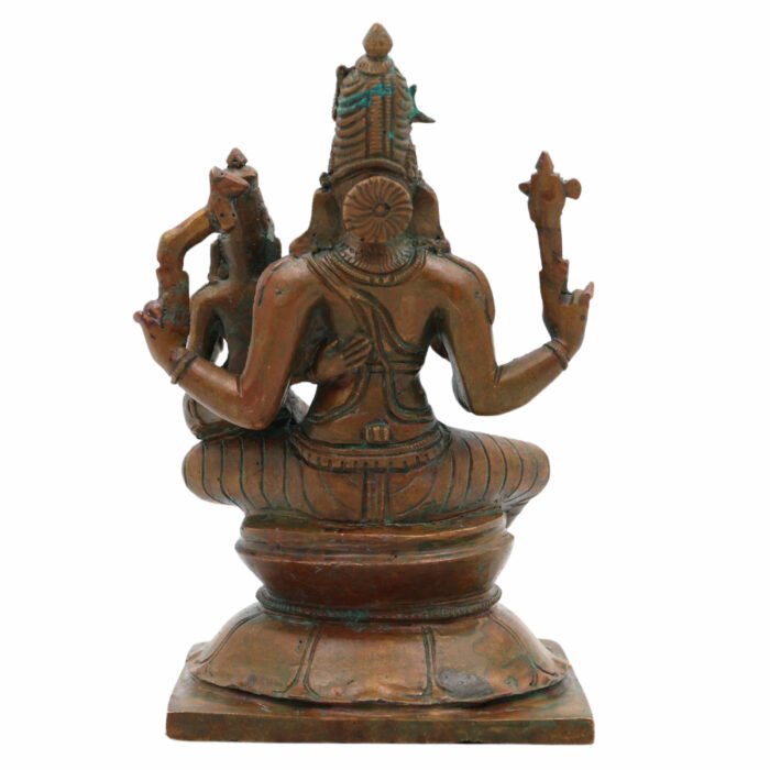 bhunes bronze panchaloha dancing shiva parvathi idol – chola art nataraja uma maheshwara silai for home & temple décor,brown, 6.5 inch, 1 piece