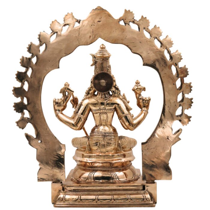 bhunes bronze panchaloha raja rajeshwari idol – handcrafted chola art devi silai for temple & home worship,gold, 15.5 inch, 1 piece