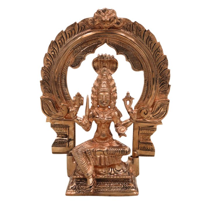 bhunes bronze panchaloha mariamman idol – adhi shakti devi statue | chola art handcrafted divine sculpture,gold, 8 inch, 1 piece