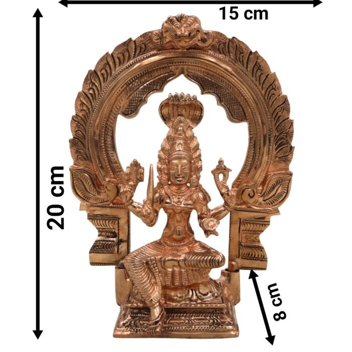 bhunes bronze panchaloha mariamman idol – adhi shakti devi statue | chola art handcrafted divine sculpture,gold, 8 inch, 1 piece