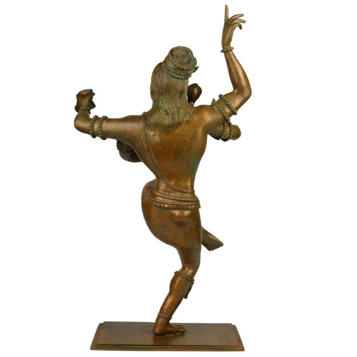 bhunes bronze panchaloha dancing shiva idol – nataraja chola art sculpture | traditional handmade silai for home & temple décor,brown, 26 inch, 1 piece