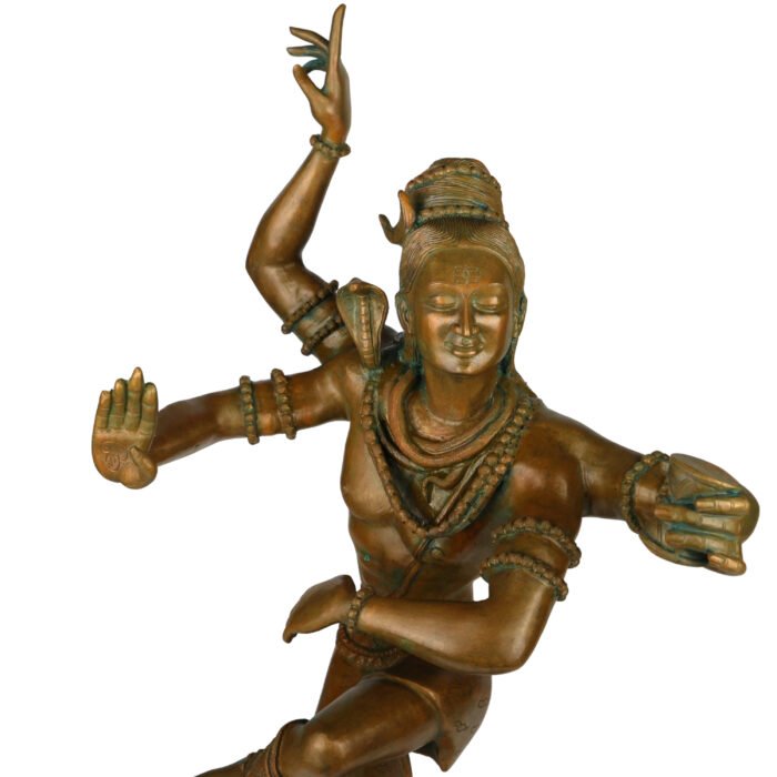 bhunes bronze panchaloha dancing shiva idol – nataraja chola art sculpture | traditional handmade silai for home & temple décor,brown, 26 inch, 1 piece