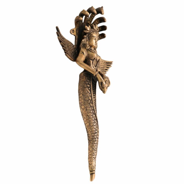 bhunes brass naga kanya statue, nagkanya idol, nag devi statues| snake women idol, brass serpent goddess, nag-kanya, mansa devi,gold, 14 inch, 1 piece