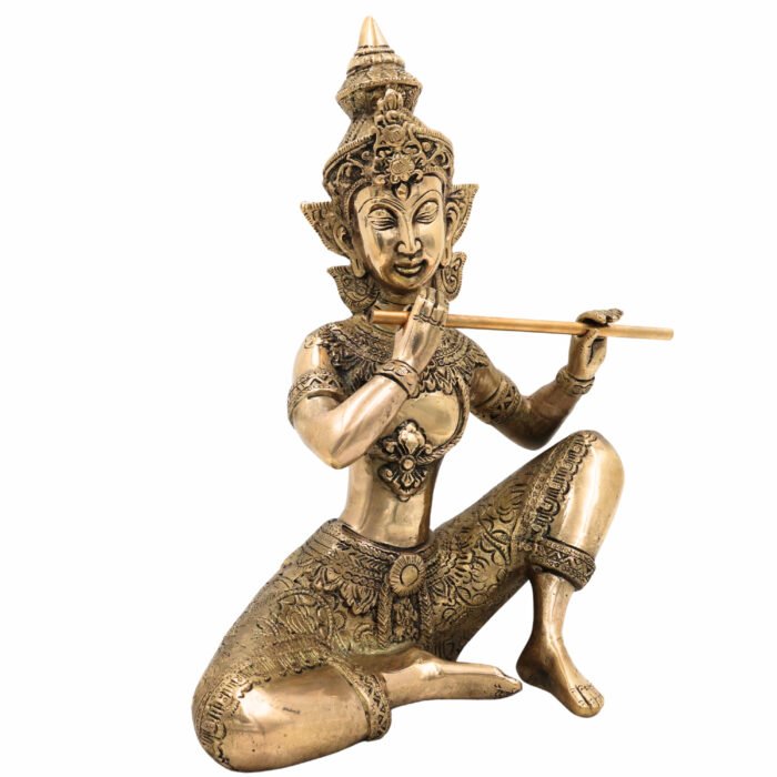 bhunes brass decorative sculpture, brass beautiful musical set, musical man, brass decoratives,gold, 12 inch, 1 piece