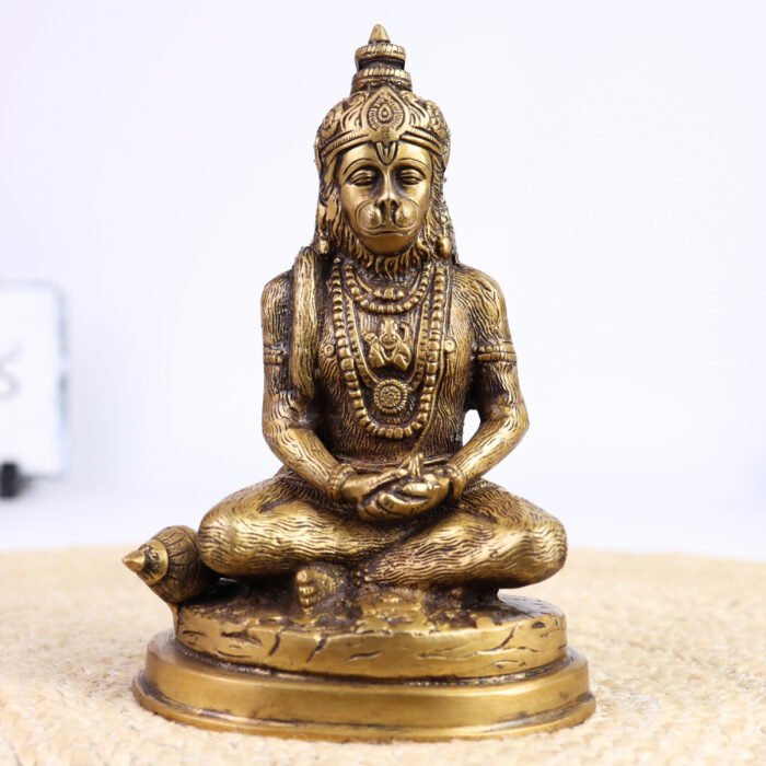 bhunes brass hanuman idol brass, hanuman idol |brass mahaveer hanuman idol, hanuman statue, bhajrangbali, brass hanuman murti,gold, 8 inch, 1 piece